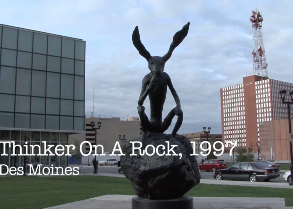 Thinker On Rock, 1997, Des Moines, USA installation shot